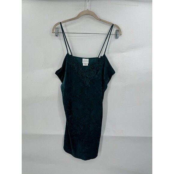 Secret Treasures Slip Women Large Teal Velvet Fairycore Hippie Festival Retro - Picture 1 of 8